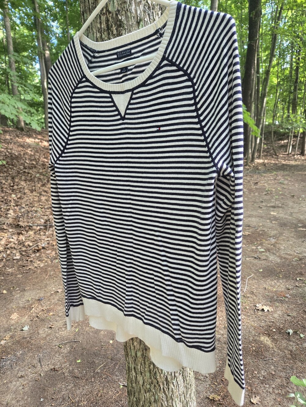 Tommy Hilfiger Black and White Striped Women’s Jersey Top